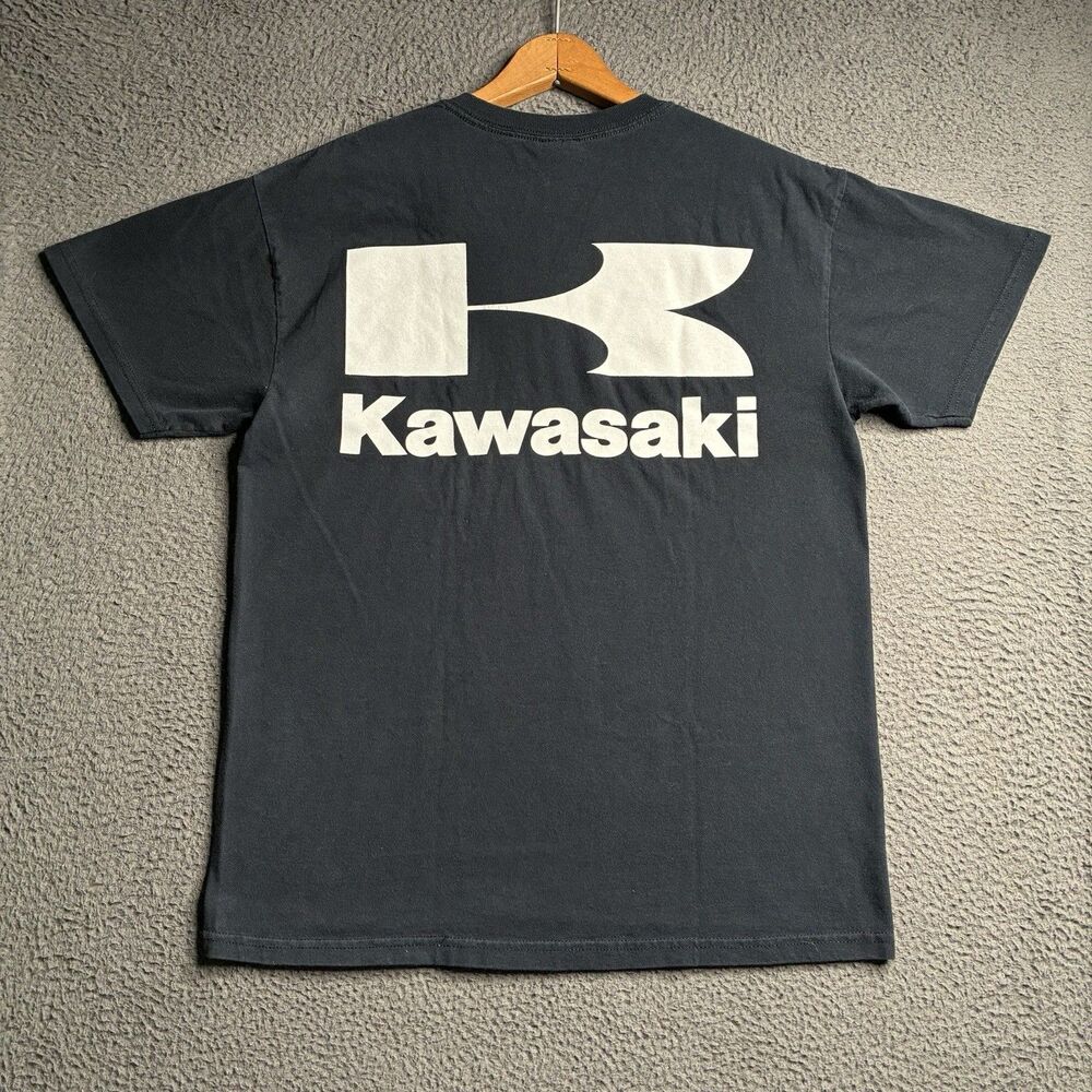 Vtg Y2K Kawasaki Racing Motocross Spellout Logo T Shirt Men's Medium